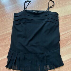 Banana Republic Black Ruffle Blouse Tank Top